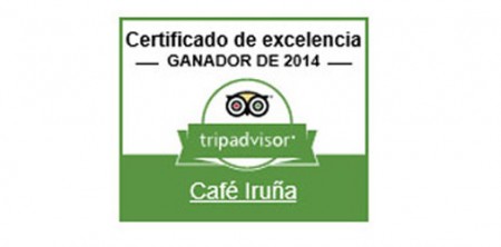 Café Iruña – CERTIFICADO DE EXCELENCIA – GANADOR DE 2014