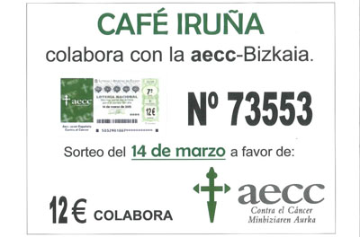 El Café La Granja y el Café Iruña colaboran con el sorteo especial de la Asociación Española Contra el Cáncer el 14 de marzo